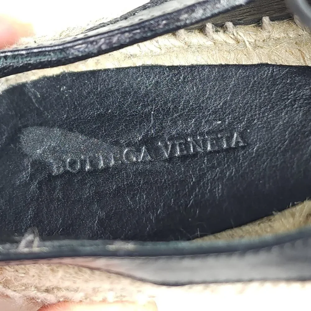 BOTTEGA VENETA Women's 39 US8,5 Beige Woven Canvas Leather Espadrilles Loafers